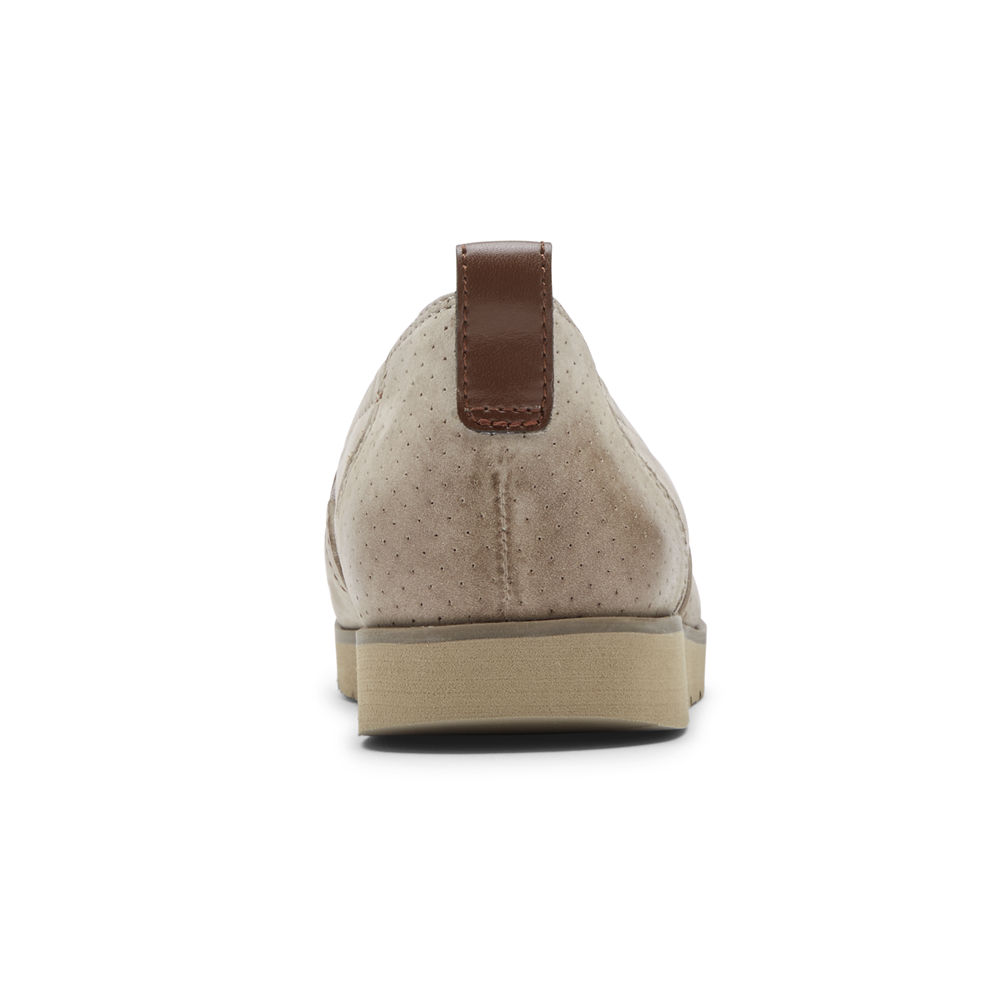 Rockport Womens Slip-On Beige - Cobb Hill Laci - UK 649-LORVYU